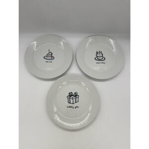 I. Godinger & Co Set of 3 Birthday Dessert Plates 7 5/8"